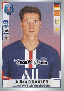 Sticker Julian Draxler - FOOT 2019-2020 n. 375 - Panini