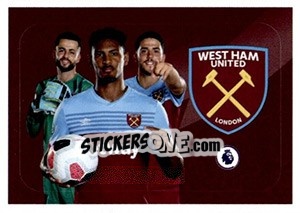 Sticker West Ham United (Sebastien Haller / Lukasz Fabianski / Pablo Fornals) - Premier League Inglese 2019-2020 n. 21 - Panini