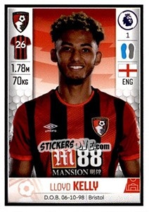 Sticker Lloyd Kelly - Premier League Inglese 2019-2020 n. 32 - Panini