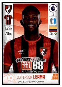 Sticker Jefferson Lerma - Premier League Inglese 2019-2020 n. 35 - Panini