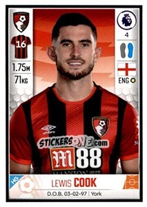 Sticker Lewis Cook - Premier League Inglese 2019-2020 n. 37 - Panini