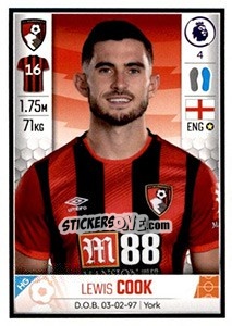 Figurina Lewis Cook - Premier League Inglese 2019-2020 - Panini