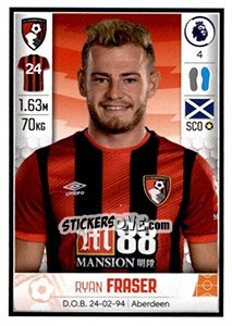 Sticker Ryan Fraser - Premier League Inglese 2019-2020 n. 40 - Panini