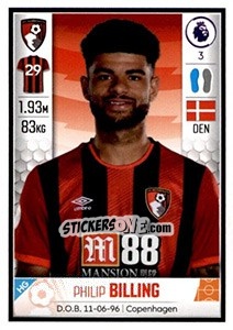 Cromo Philip Billing - Premier League Inglese 2019-2020 - Panini