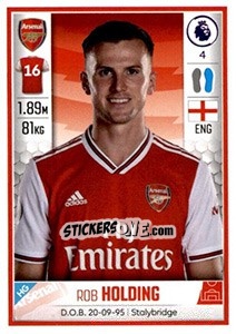 Sticker Rob Holding - Premier League Inglese 2019-2020 n. 58 - Panini