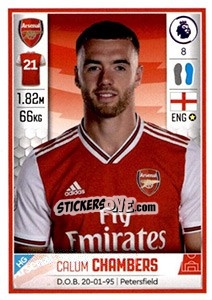 Sticker Calum Chambers - Premier League Inglese 2019-2020 n. 59 - Panini