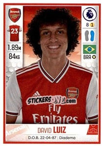 Figurina David Luiz - Premier League Inglese 2019-2020 - Panini