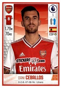 Sticker Dani Ceballos - Premier League Inglese 2019-2020 n. 63 - Panini