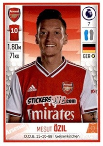 Sticker Mesut Özil - Premier League Inglese 2019-2020 - Panini