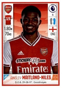 Sticker Ainsley Maitland-Niles - Premier League Inglese 2019-2020 n. 66 - Panini