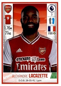 Sticker Alexandre Lacazette - Premier League Inglese 2019-2020 n. 70 - Panini