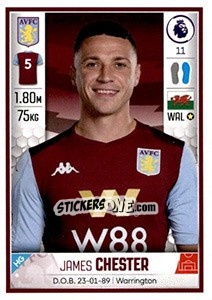 Sticker James Chester - Premier League Inglese 2019-2020 - Panini