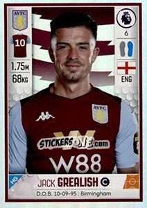 Sticker Jack Grealish - Premier League Inglese 2019-2020 n. 95 - Panini