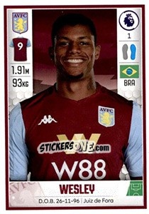Figurina Wesley - Premier League Inglese 2019-2020 n. 101 - Panini