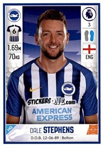 Figurina Dale Stephens - Premier League Inglese 2019-2020 - Panini