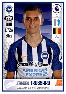 Figurina Leandro Trossard - Premier League Inglese 2019-2020 - Panini