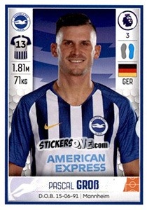Sticker Pascal Gross - Premier League Inglese 2019-2020 n. 123 - Panini