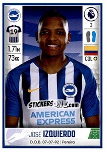 Sticker José Izquierdo - Premier League Inglese 2019-2020 n. 130 - Panini