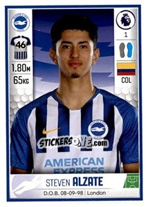 Sticker Steven Alzate - Premier League Inglese 2019-2020 - Panini