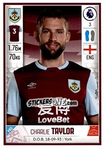 Sticker Charlie Taylor - Premier League Inglese 2019-2020 n. 143 - Panini