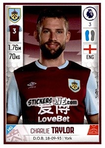 Cromo Charlie Taylor - Premier League Inglese 2019-2020 - Panini