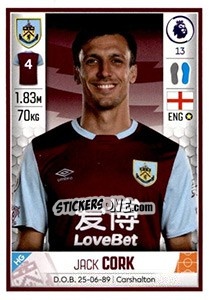 Cromo Jack Cork - Premier League Inglese 2019-2020 n. 150 - Panini