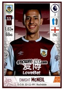 Figurina Dwight McNeil - Premier League Inglese 2019-2020 - Panini