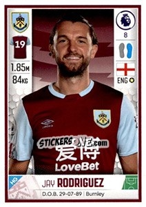 Sticker Jay Rodriguez - Premier League Inglese 2019-2020 n. 160 - Panini