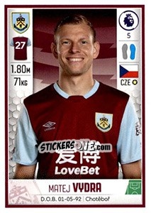 Sticker Matej Vydra - Premier League Inglese 2019-2020 n. 161 - Panini