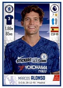 Sticker Marcos Alonso - Premier League Inglese 2019-2020 n. 172 - Panini