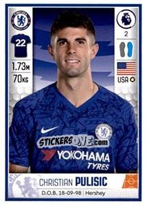 Sticker Christian Pulisic - Premier League Inglese 2019-2020 n. 184 - Panini