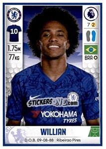 Sticker Willian - Premier League Inglese 2019-2020 n. 186 - Panini
