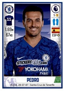 Figurina Pedro Rodriguez - Premier League Inglese 2019-2020 - Panini