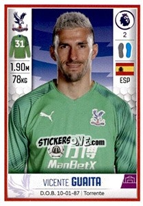 Sticker Vicente Guaita - Premier League Inglese 2019-2020 - Panini