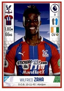Sticker Wilfried Zaha - Premier League Inglese 2019-2020 n. 217 - Panini
