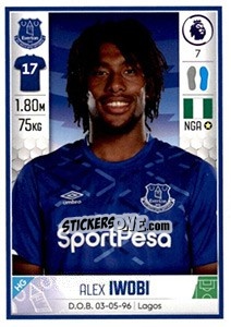 Cromo Alex Iwobi - Premier League Inglese 2019-2020 - Panini