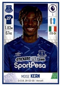 Sticker Moise Kean - Premier League Inglese 2019-2020 n. 248 - Panini