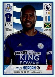 Sticker Wes Morgan - Premier League Inglese 2019-2020 n. 261 - Panini