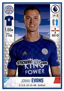 Sticker Jonny Evans - Premier League Inglese 2019-2020 n. 262 - Panini