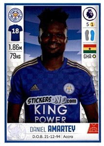 Figurina Daniel Amartey - Premier League Inglese 2019-2020 - Panini