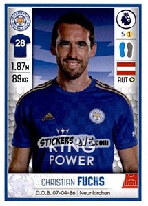 Sticker Christian Fuchs - Premier League Inglese 2019-2020 n. 265 - Panini