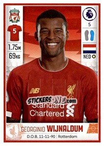 Sticker Georginio Wijnaldum - Premier League Inglese 2019-2020 n. 295 - Panini