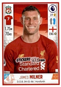 Figurina James Milner - Premier League Inglese 2019-2020 - Panini