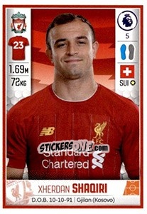 Sticker Xherdan Shaqiri - Premier League Inglese 2019-2020 n. 301 - Panini