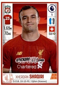 Cromo Xherdan Shaqiri - Premier League Inglese 2019-2020 - Panini