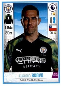 Sticker Claudio Bravo - Premier League Inglese 2019-2020 n. 348 - Panini