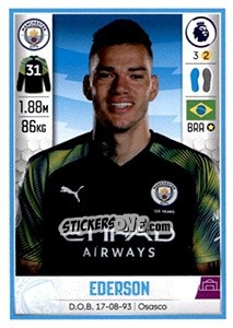 Sticker Ederson - Premier League Inglese 2019-2020 n. 349 - Panini
