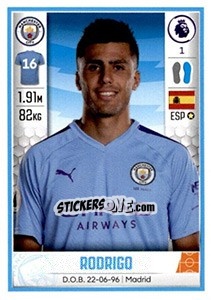 Cromo Rodri - Premier League Inglese 2019-2020 - Panini