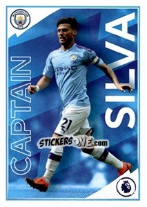 Sticker David Silva (Captain) - Premier League Inglese 2019-2020 n. 372 - Panini
