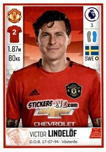 Sticker Victor Lindelöf - Premier League Inglese 2019-2020 n. 379 - Panini